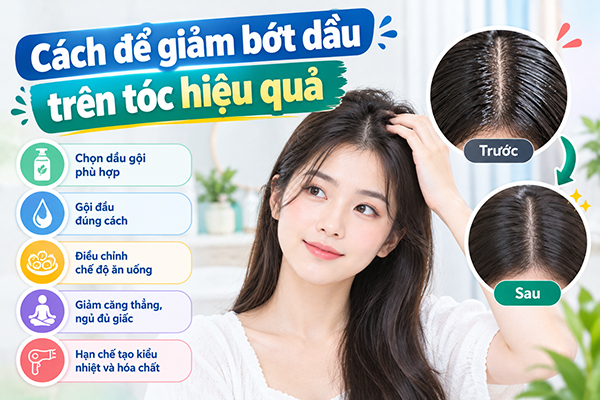 Cách để giảm bớt dầu trên tóc hiệu quả