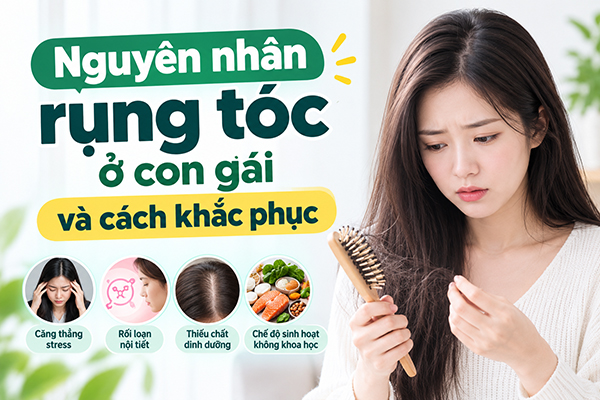 nguyên nhân rụng tóc ở con gái và cách khắc phục